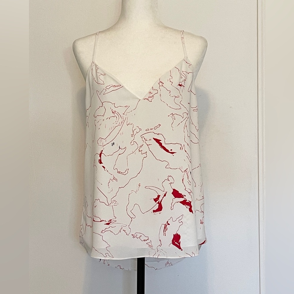 Babaton White and Red Patterned Camisole